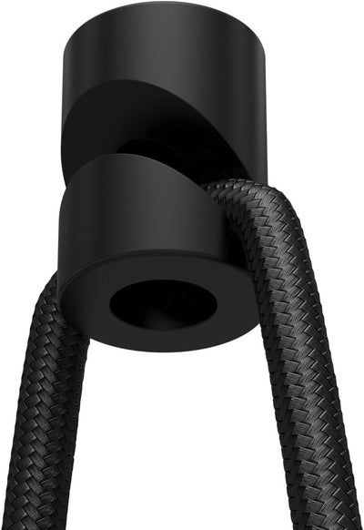10x Stück - Aufputz-Kabelhalter für Textilkabel, Affenschaukel, Decken- und Wandpin - Schwarz 10x St