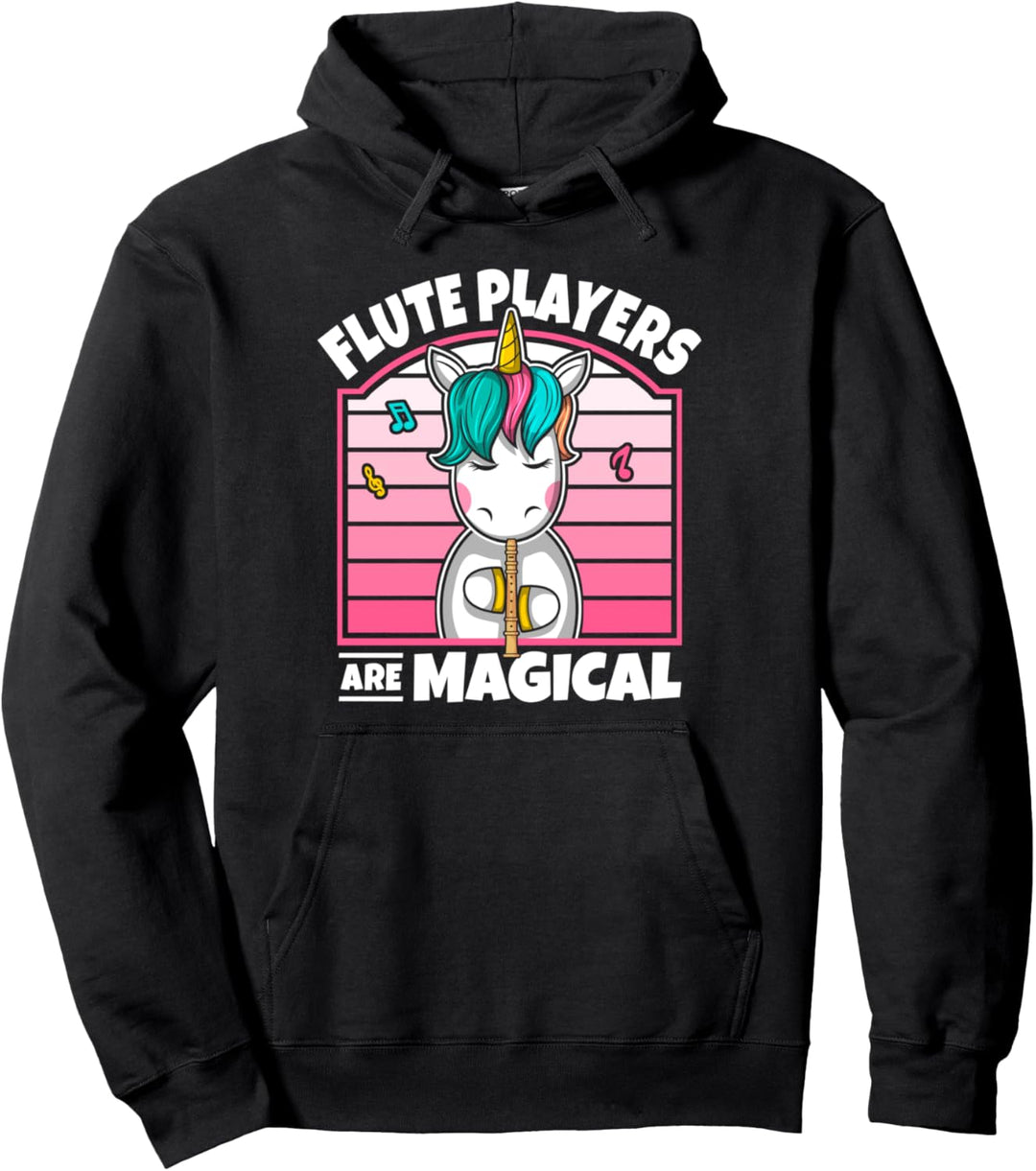 Einhorn Mit Flöte Flötist I Flötenspieler Sind Magisch Pullover Hoodie
