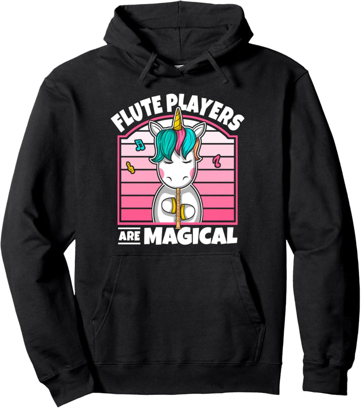 Einhorn Mit Flöte Flötist I Flötenspieler Sind Magisch Pullover Hoodie