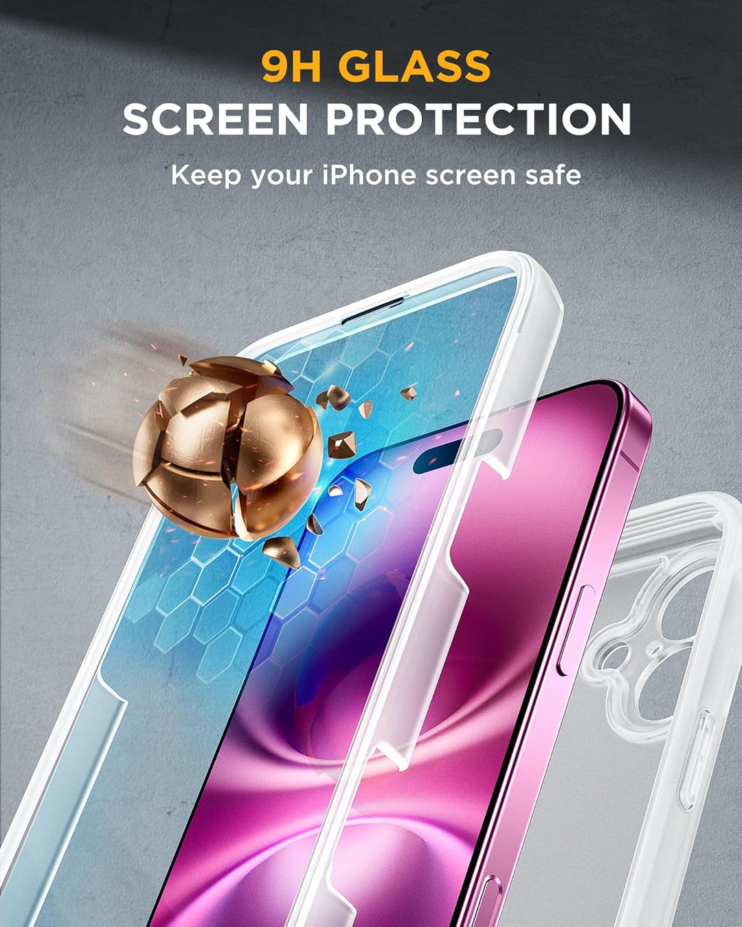 Miracase 360 Grad für iPhone 16 Plus Hülle mit Magsafe, Komplettschutz HandyHülle Magnetisch Stossfe