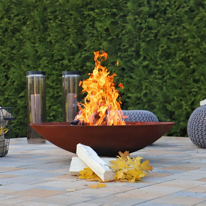 CLGarden 80cm Feuerschale robust aus 3mm Cortenstahl CFS80 Made in Germany Rost Schale Feuerstelle r