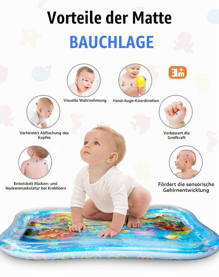 XXL Wassermatte Baby Wasserspielmatte BPA Frei 95 x 76cm Gross Wasser Spielmatte für Baby ab 3, 6, 9