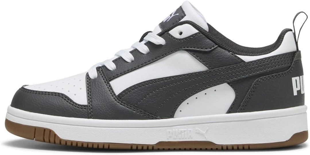PUMA Unisex Kinder Rebound V6 Lo Jr Sneaker 39.5 EU Puma White Dusky Gray Gum, 39.5 EU Puma White Du