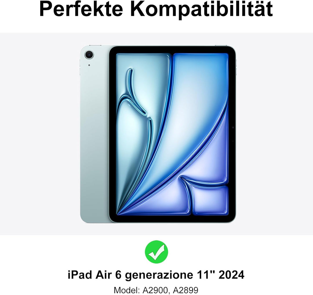 IVEOPPE Tastatur für iPad Air 11” M4 2026/M3 2025/M2 2024, Schutzhülle mit Stifthalter, Hülle mit Bl
