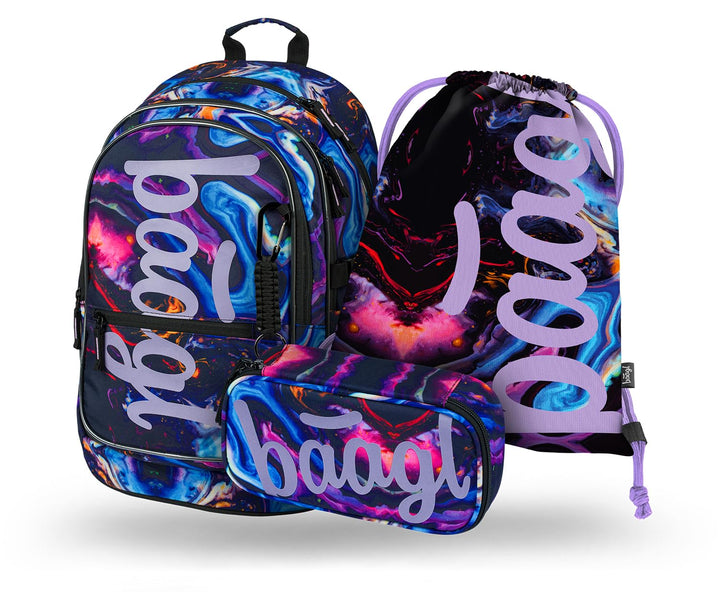 Baagl Schulrucksack Set Mädchen 3 Teilig, Schultasche für Grundschule Volksschule, Grundschule Ranze