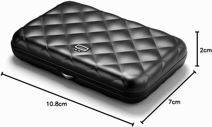 ÖGON Smart Wallets - Aluminium Geldbörse Quilted Button für Damen - RFID-Schutz - Bis zu 10 Karten u