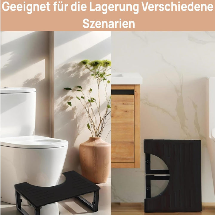 Toilettenhocker, Toiletten hocker Erwachsene,Höhenverstellbarer Klohocker, Hergestellt aus Metall un