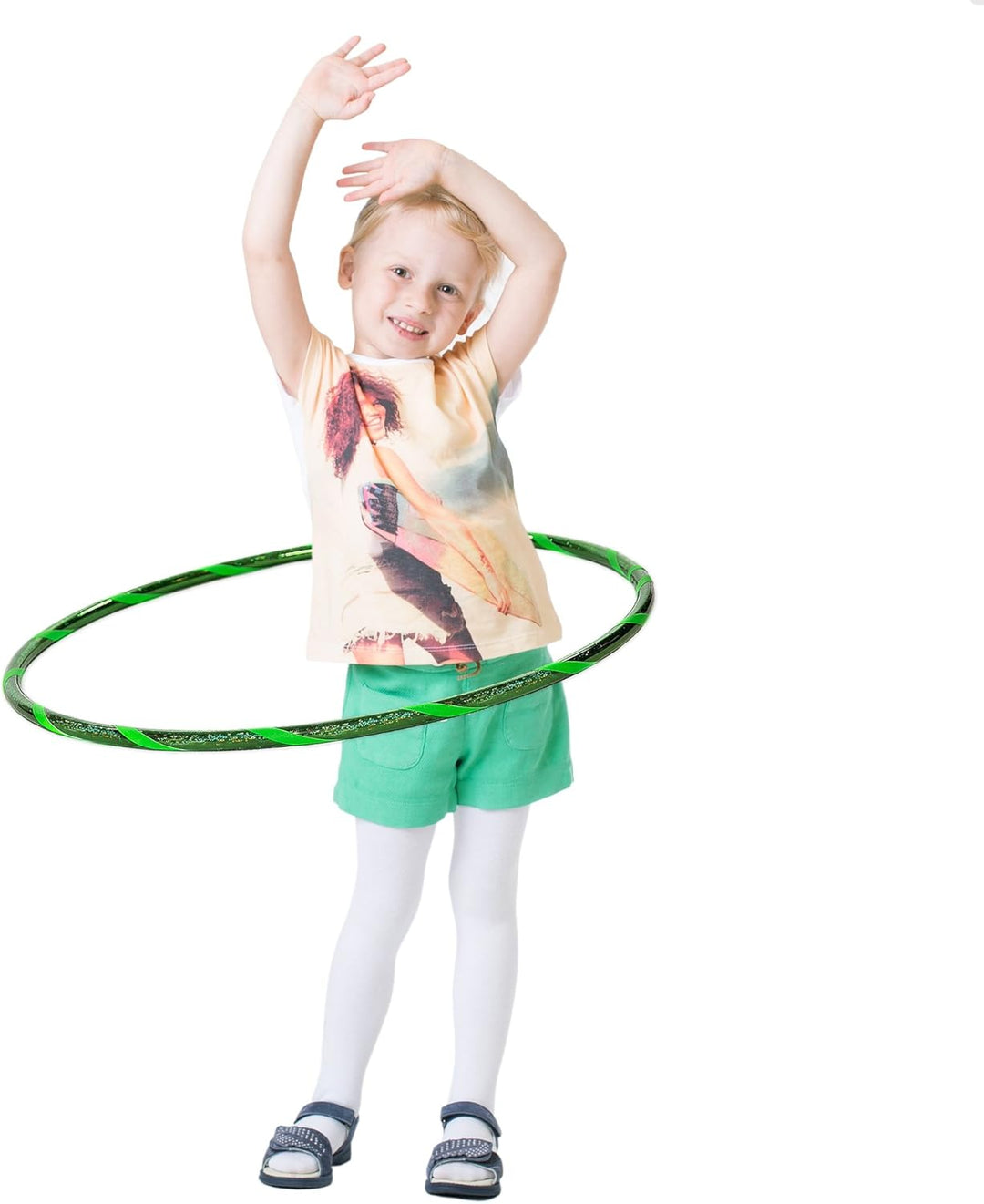 Hoopomania Glamour Kinder Hula Hoop Reifen Ø70cm Glitter-Grün-Grün, Ø70cm Glitter-Grün-Grün