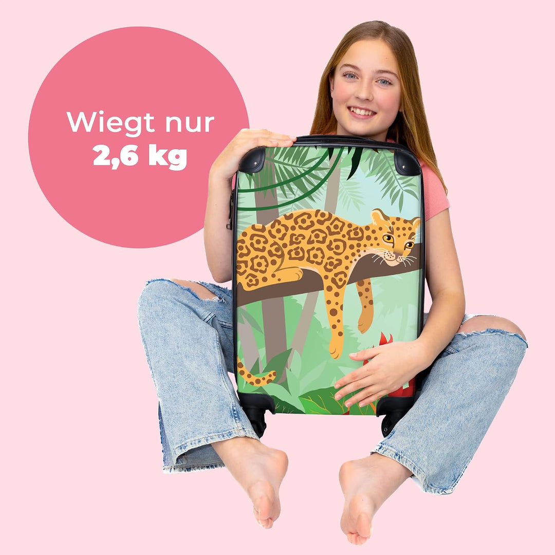 NoBoringSuitcases.com® Koffer Handgepäck Trolley Rollkoffer Kleine Reisekoffer mit 4 Rollen - Dschun