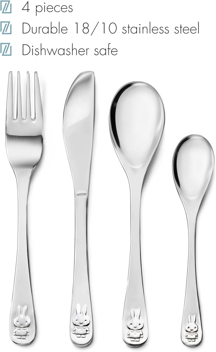 Kinderbesteck MF2940 miffy 4-tlg 18/10 Edelstahl 16/17/16/13,cm ,