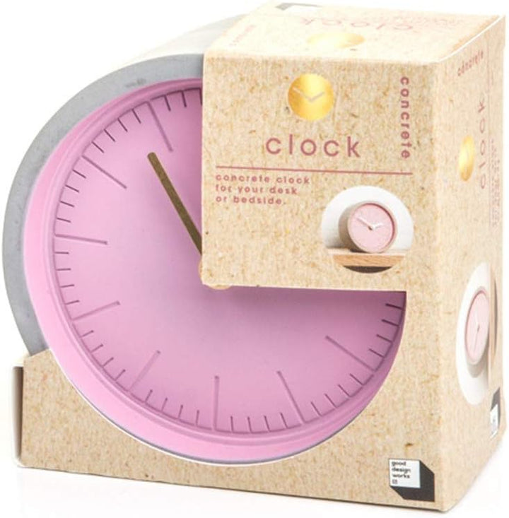 Good Design Works Concrete Clock Beton Uhr – Rosa, 13 x 13 x 6 cm, Rosa