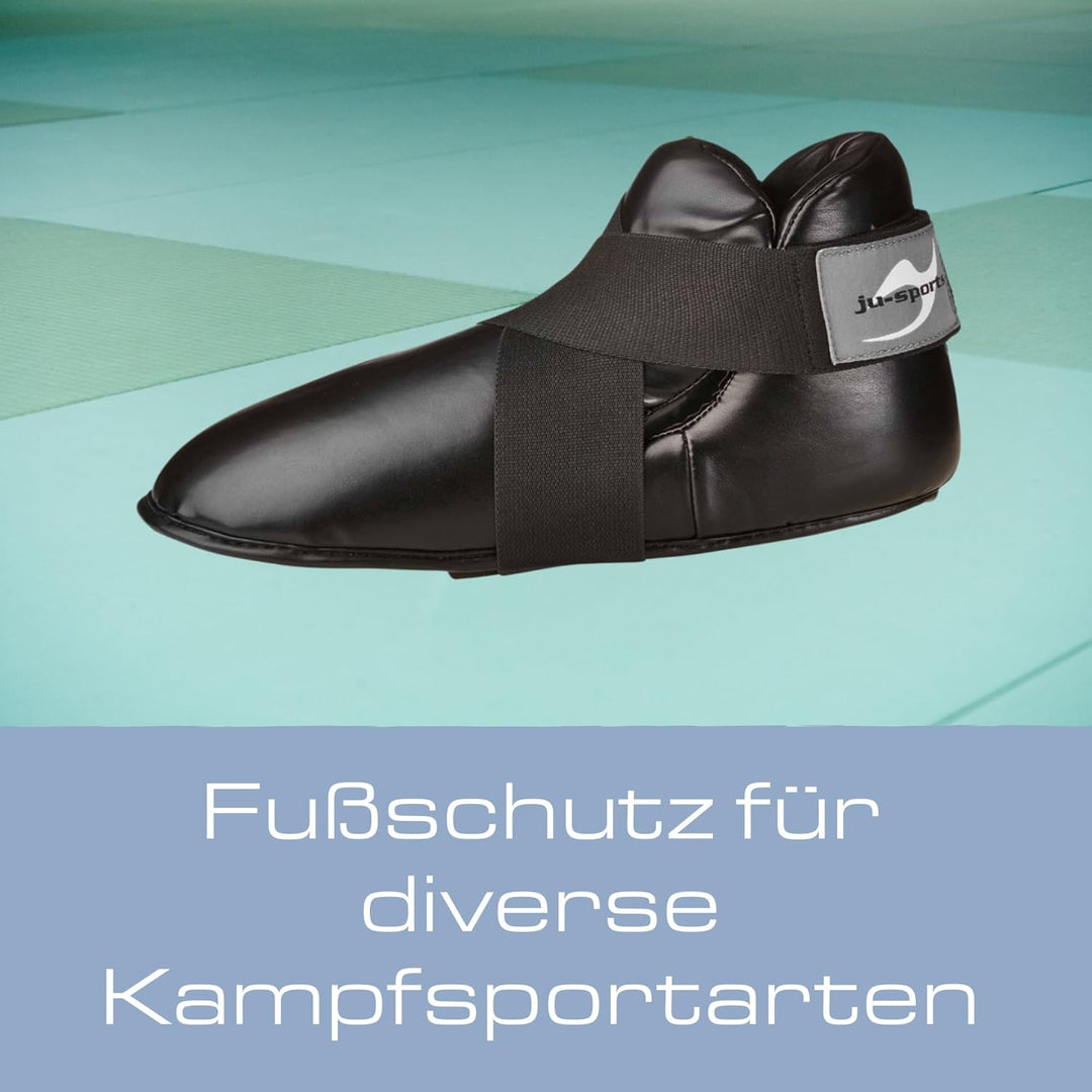 Ju-Sports Fussschutz - schwarz I Gepolsterter Kampfsport &amp; Kickboxen Fussschutz mit Klettband &amp; Zehe