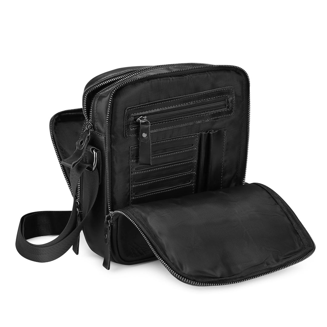 BAIGIO Schultertasche Umhängetasche Herren Leder Vintage Herrentasche Messenger Bag mit Schultergurt