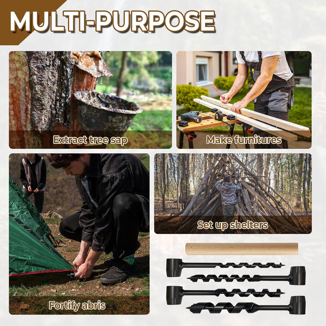 Handbohrer Bushcraft Manueller Schraubenschlüssel, Handbohrer Outdoor Schlangenbohrer Bushcraft, Sch