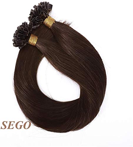 SEGO U Tip Extensions Haare Bonding Echthaar Bonded Haarverlangerung Keratin 1g/Strähne 50g 14"(35cm
