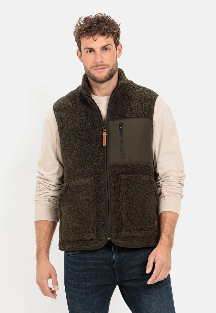 camel active Herren Strickjacke XL Dark Khaki, XL Dark Khaki