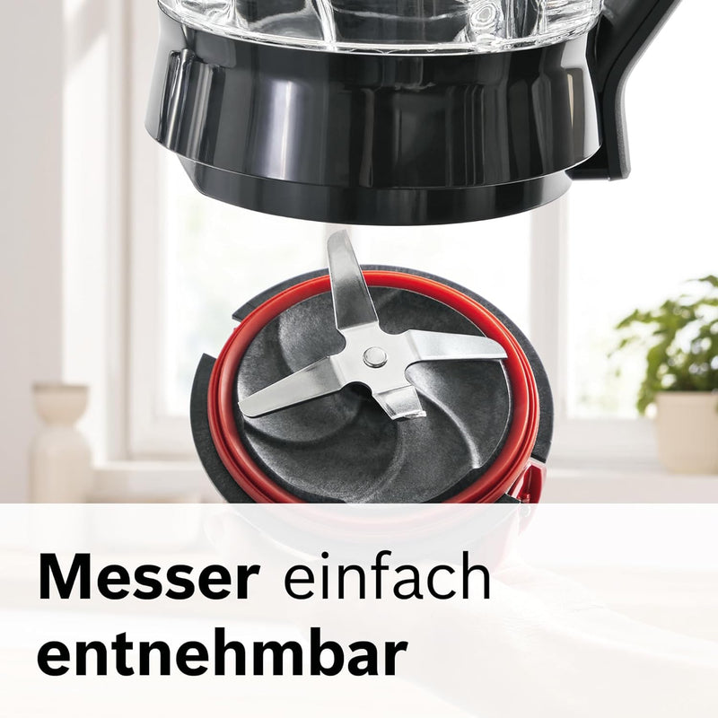 Bosch Standmixer VitaPower Serie 4 MMB6172S, Edelstahl-Klingen Made in Germany, 1,5l ThermoSafe Glas