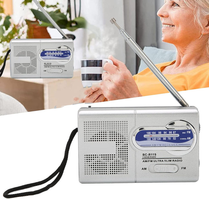 Tragbarer Radio-Transistor, Hervorragender Empfang auf Batteriebetriebenem UKW/MW-Radio mit Kopfhöre