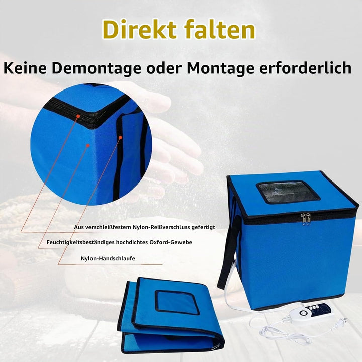 Cloud Fire Faltbare Teiggärbox, Temperatureinstellung Gärbox mit Deckel, Abnehmbarer Multifunktions
