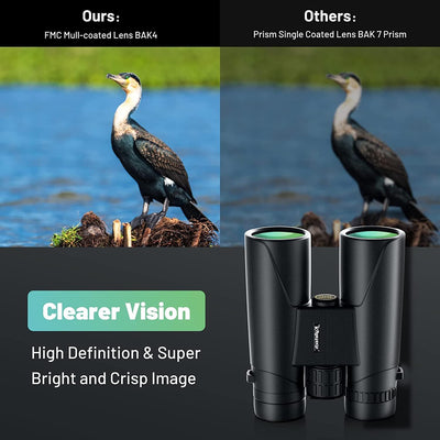 Kylietech Fernglas 12x42 HD Kompakte Ferngläser wasserdicht für Vogelbeobachtung, Wandern, Jagd, Sig