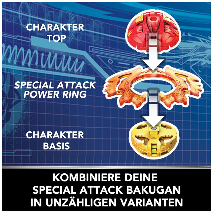 Bakugan 3.0 Starter Pack mit 3 Bällen (1 Special Attack Dragonoid, 2 Core Balls Nillious und Hammerh