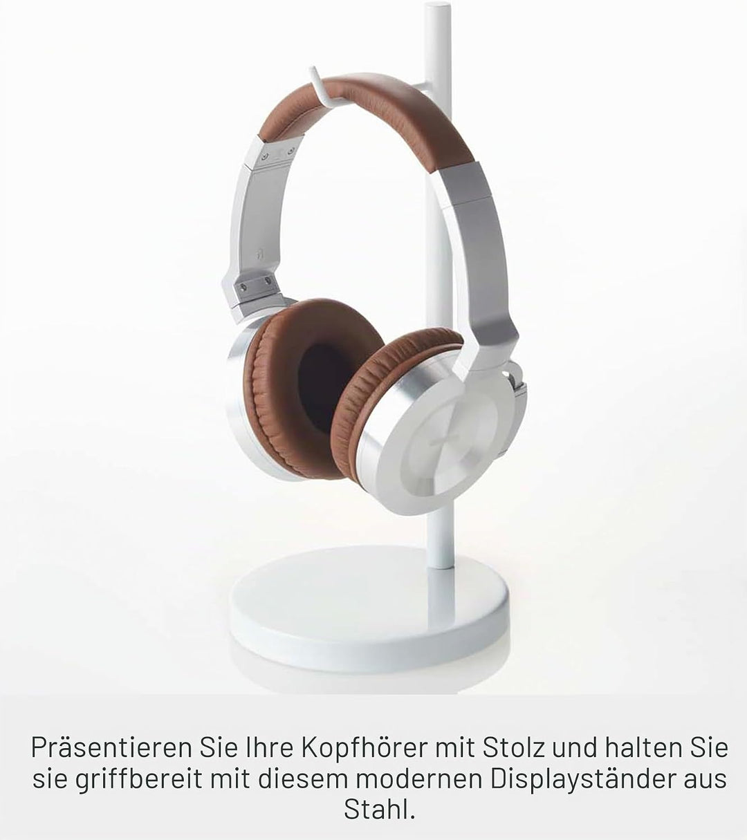 YAMAZAKI Bautes Kopfhörerständer, Stahl, Weiss, One Size, Wei&amp;