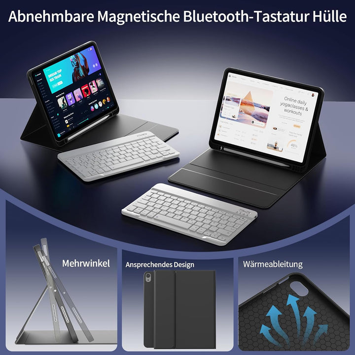 Hülle mit Tastatur für iPad Air 11 Zoll 2026/2025/2024, für iPad Air 10,9 2022/2020 5./4. Generation