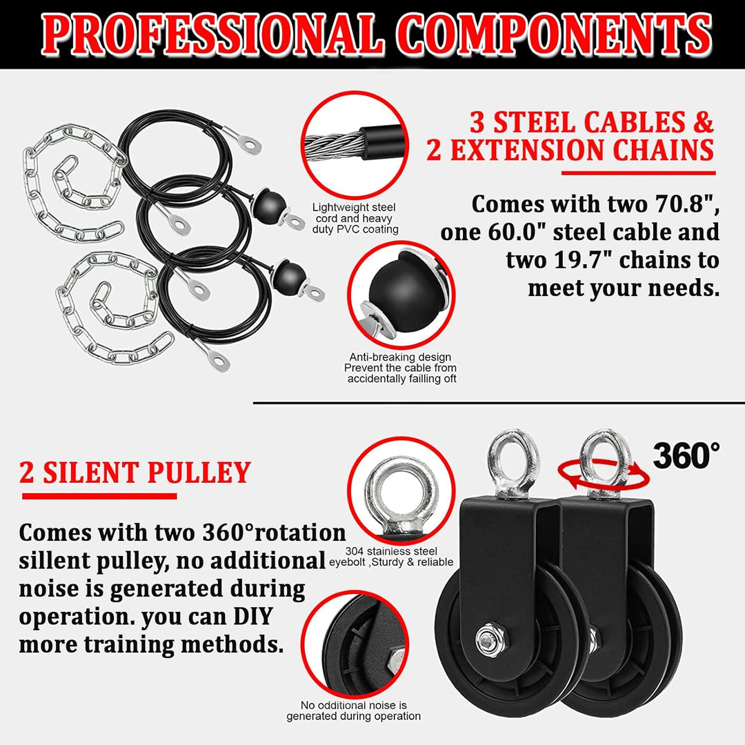 Taeku Seilzug-Fitness, Verbesserte Gewicht Seilzugsystem für LAT Pull Down Bizeps Curl Trizeps Armtr