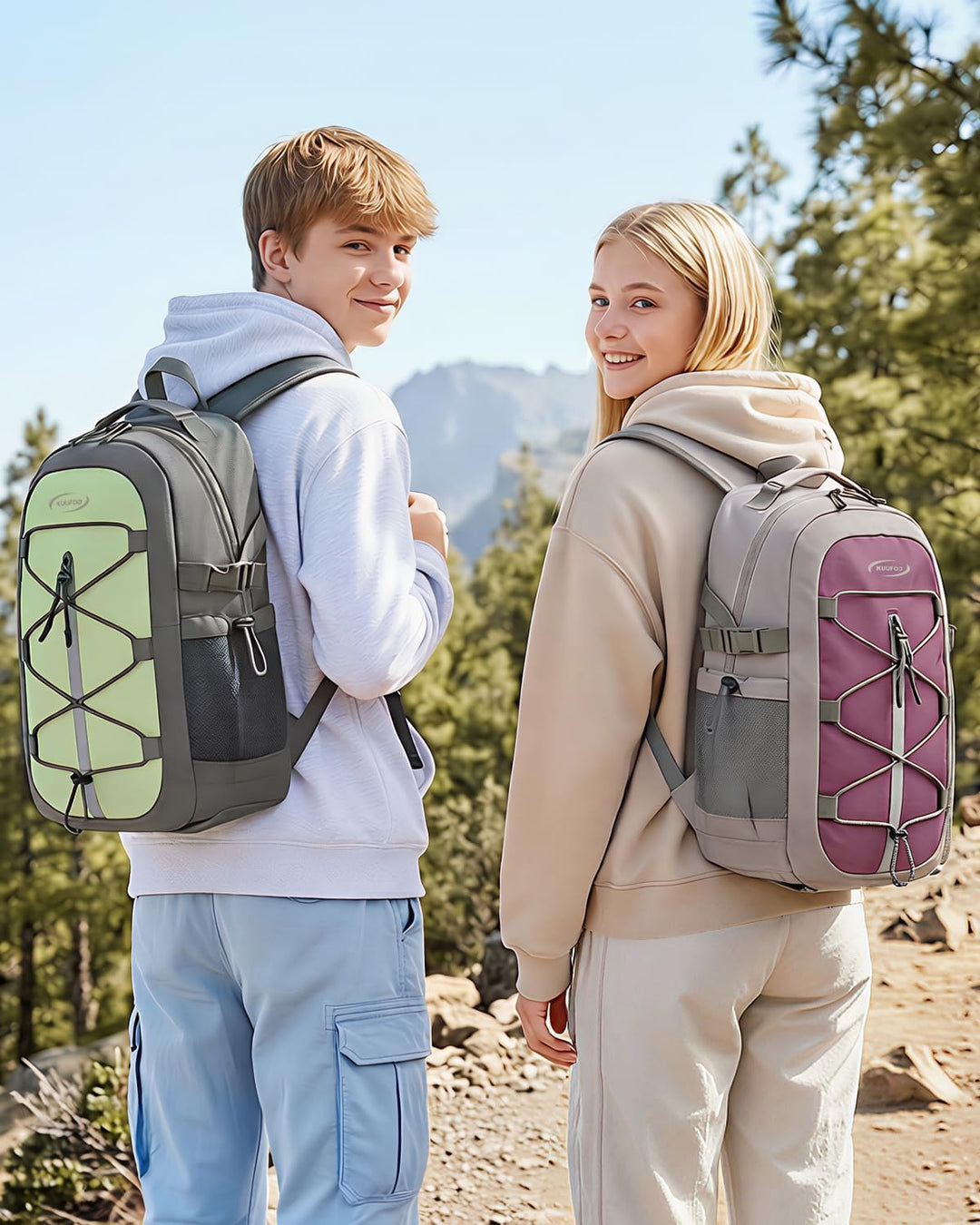 Amythe Schulranzen Jungen Teen Reflektierend Wasserdicht Leicht Sport, Lila | Reflektierend Wasserdi