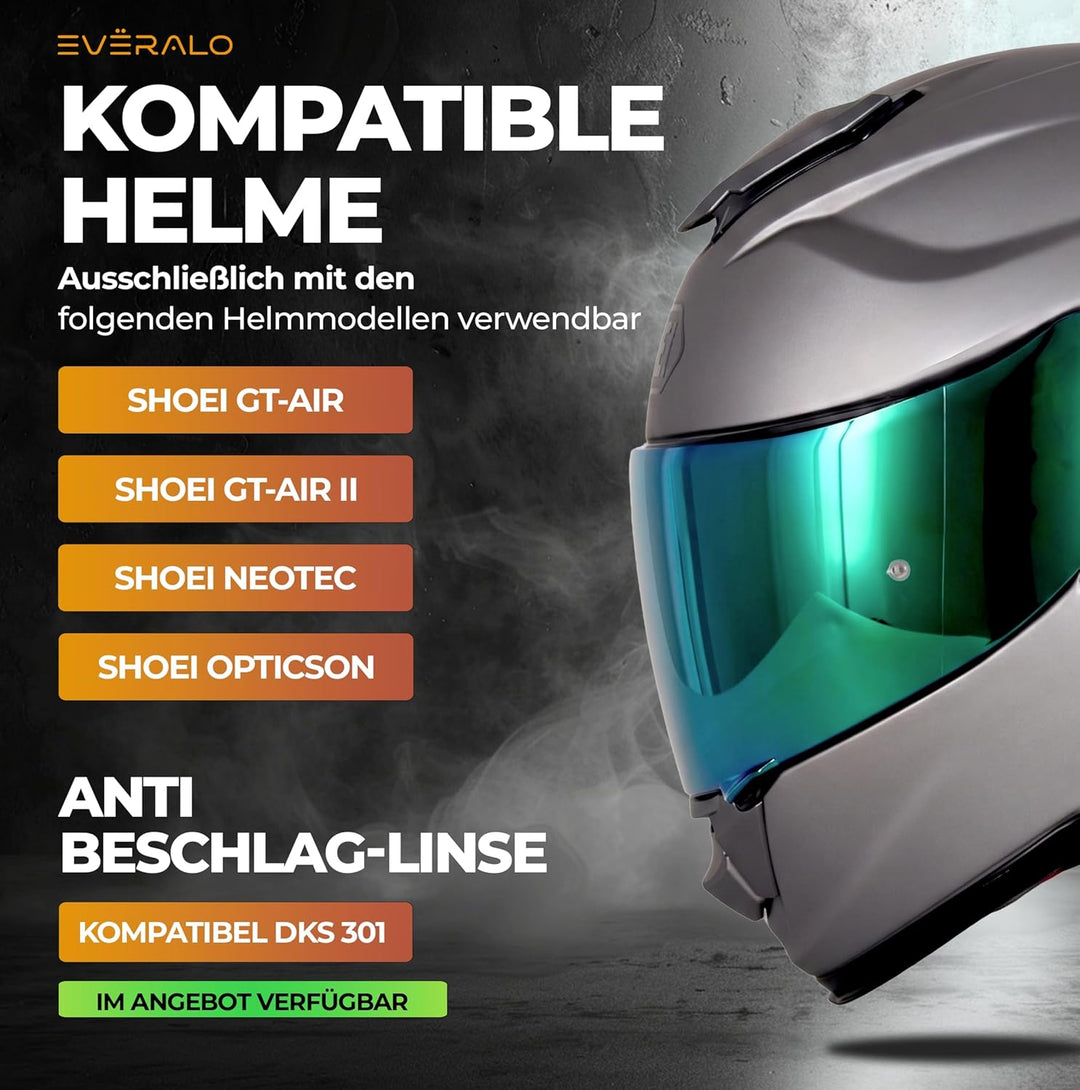 kompatibel mit Visier Shoei Gt Air - Gt Air 2 - Neotec - Opticson - Cns 1 (Grun Chrom), Grun Chrom