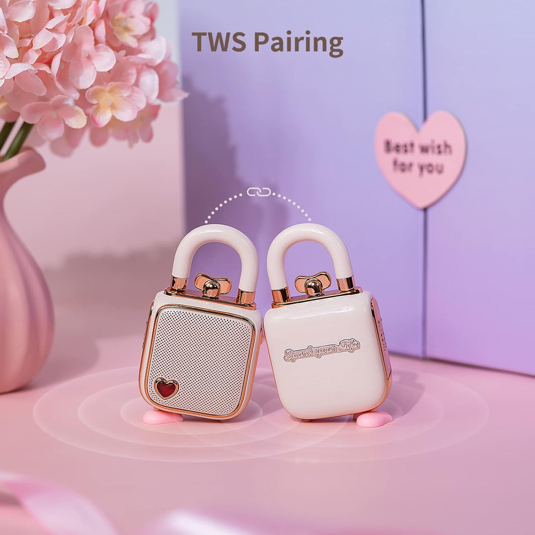 divoom Love-Lock Bluetooth Lautsprecher, Klein Tragbarer Musikbox, Wireless Stereo Pairing Retro Sou