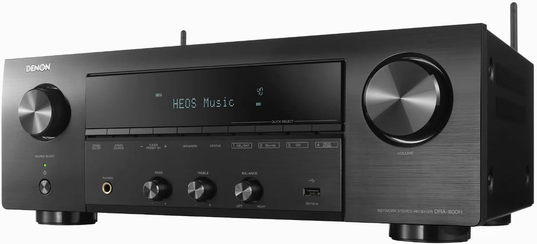 Denon DRA-800H Stereo Receiver und Verstärker, Alexa Kompatibel, 5 HDMI Eingänge, Phono-Eingang, Blu