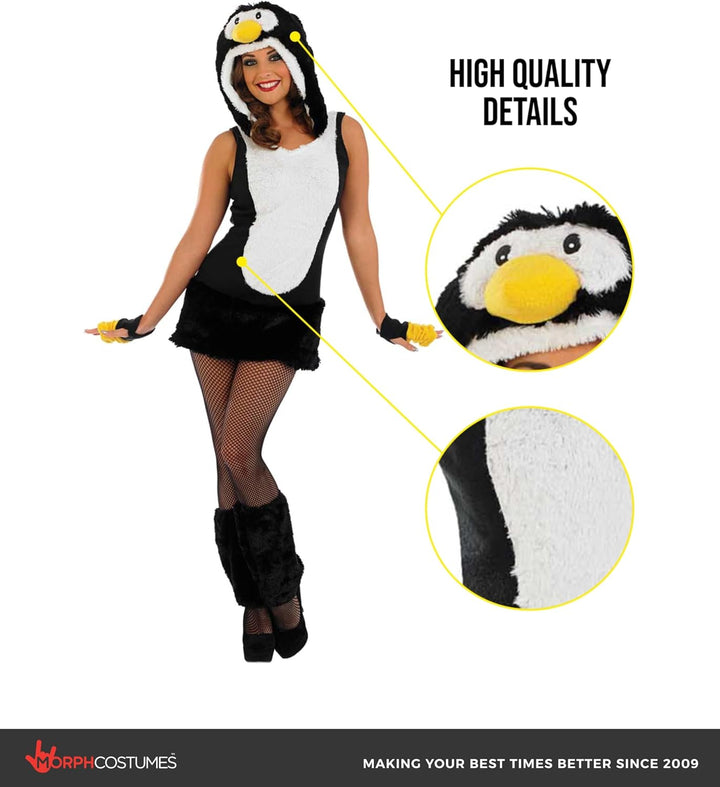 Fun Shack Schwarz Pinguin Kostüm Damen, Tierkostüm Pinguin Erwachsene, Pinguinkostüm Damen, Pinguin