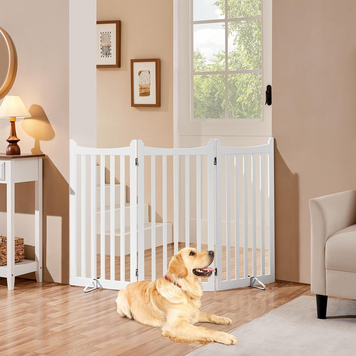 Yaheetech Absperrgitter Hund Schutzgitter, HxB: 90,5 x 151,5 cm, kaminschutzgitter mit 2 Stützfüssen