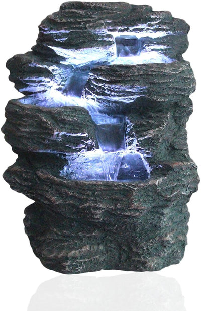Arnusa Springbrunnen Niagara mit LED Beleuchtung IN-&Outdoor Zimmerbrunnen Gartenbrunnen