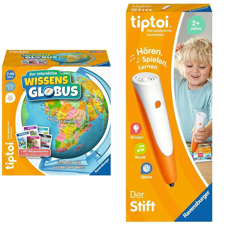 Ravensburger tiptoi® Spiel 00107 - Der interaktive Wissens-Globus - Lern-Globus für Kinder ab 7 Jahr