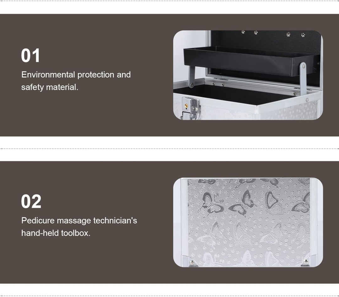 1stk Pediküre-kit Kosmetischer Zug Fall Schmuck-organizer-fach Tragbarer Werkzeugkasten Schmuck Orga