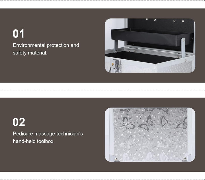 1stk Pediküre-kit Kosmetischer Zug Fall Schmuck-organizer-fach Tragbarer Werkzeugkasten Schmuck Orga
