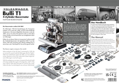 FRANZIS 67152 – Volkswagen VW Bulli T1 Boxermotor, originalgetreuer Motorbausatz des 4-Zylinder Moto