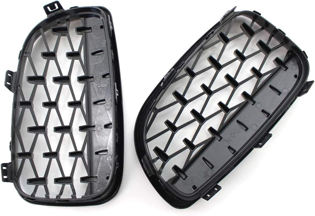 GSRECY Frontstossstange Kidney Diamond Auflage Kühlergrill für 1er E81 E82 E87 E88 LCI 2007-2013