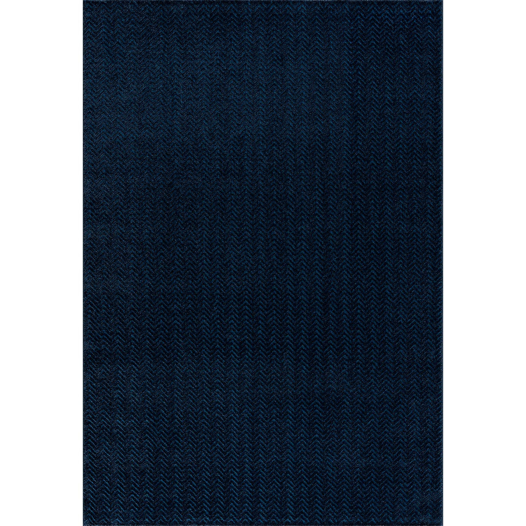 payé Teppich Wohnzimmer - Blau - 120x170cm - Meliert Muster - Einfarbig - Hoch Tief Effekt - Kurzflo