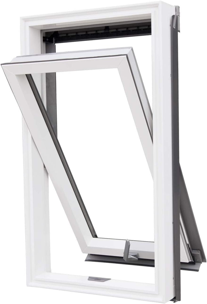 Kunststoff Dachfenster Balio Schwingfenster mit Eindeckrahmen und Rollo (Verdunkelungsrollo) 114x112