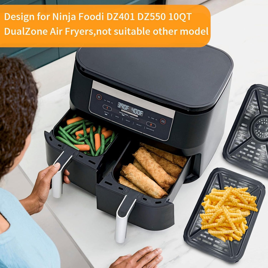 GCQ Air Fryer Grillpfanne für Ninja Foodi AF400EU 9,5 l 6-in-1 DualZone 2 Schubladen Heissluftfritte