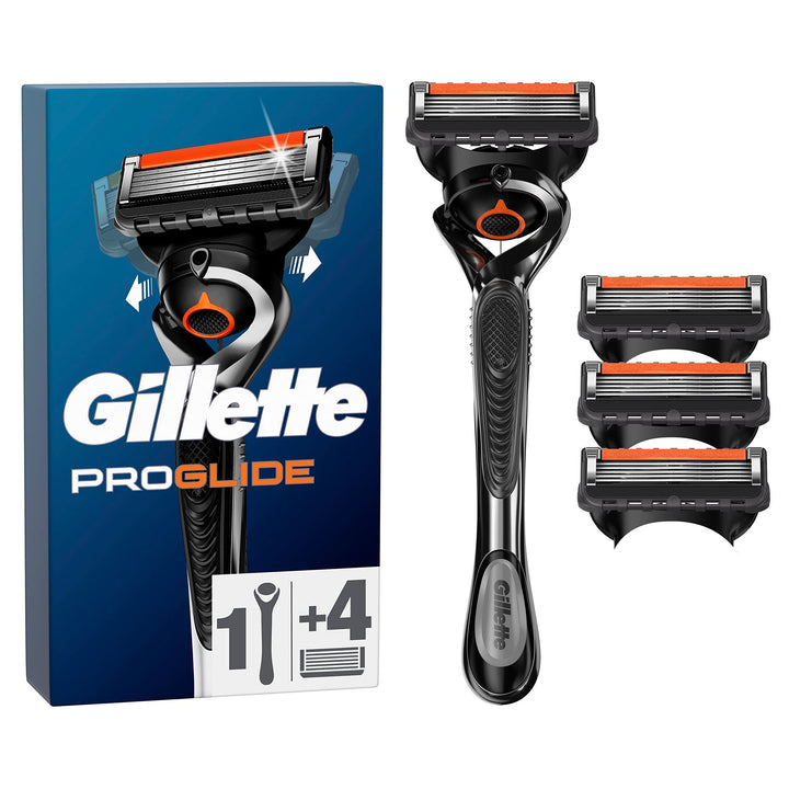 Gillette ProGlide Nassrasierer Herren Set, Rasierer + 4 Rasierklingen mit 5-fach Klinge, Geschenk fü