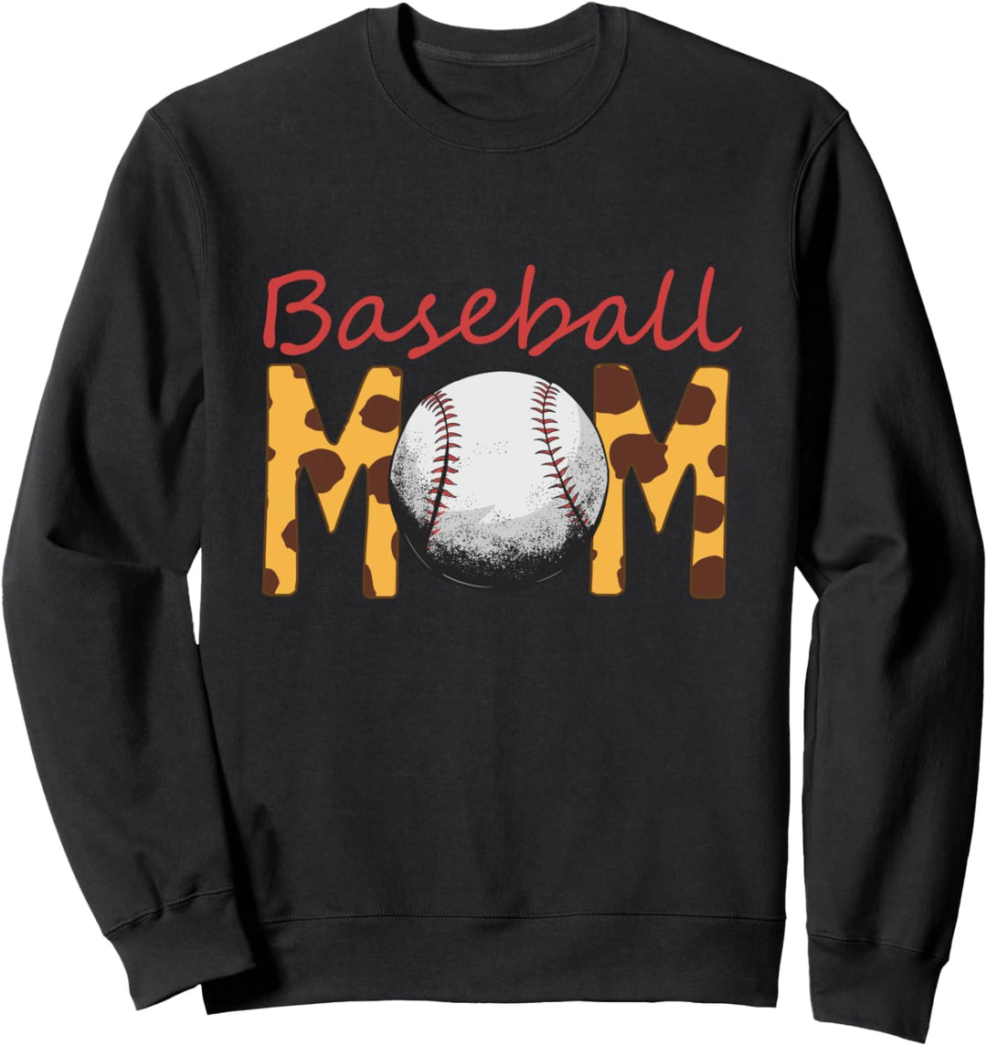 Mom Of Baseball-Spieler Muttertag Cheetah Print Baseball Sweatshirt