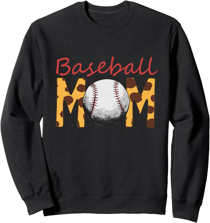 Mom Of Baseball-Spieler Muttertag Cheetah Print Baseball Sweatshirt