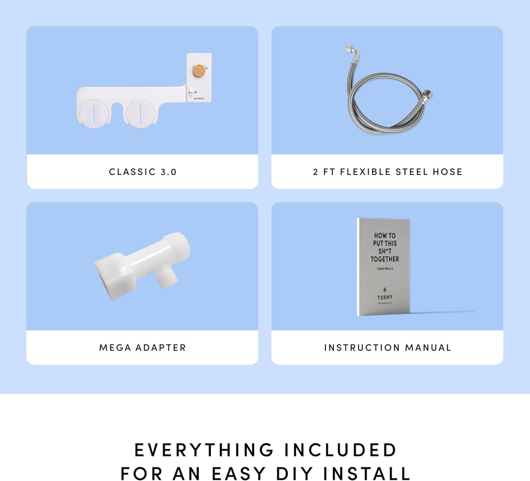 TUSHY Classic 3.0 Bidet-Toilettensitz-Aufsatz, nicht elektrischer, selbstreinigender Wassersprüher m