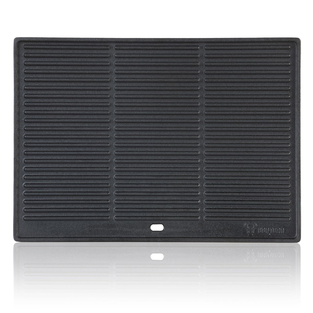 BBQ-Toro Gusseisen Grillplatte | 42,5 x 31,5 cm | Wendeplatte, beidseitig verwendbar | Rechteckig, U