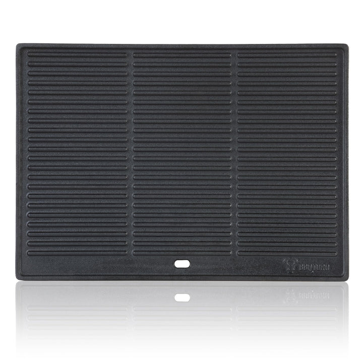 BBQ-Toro Gusseisen Grillplatte | 42,5 x 31,5 cm | Wendeplatte, beidseitig verwendbar | Rechteckig, U