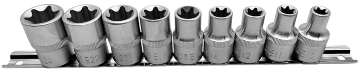 Alkan Steckschlüssel-Einsätze E10-E24, 1/2" Zoll-Antrieb für E-Profil aussen Torx Schrauben - E10 -